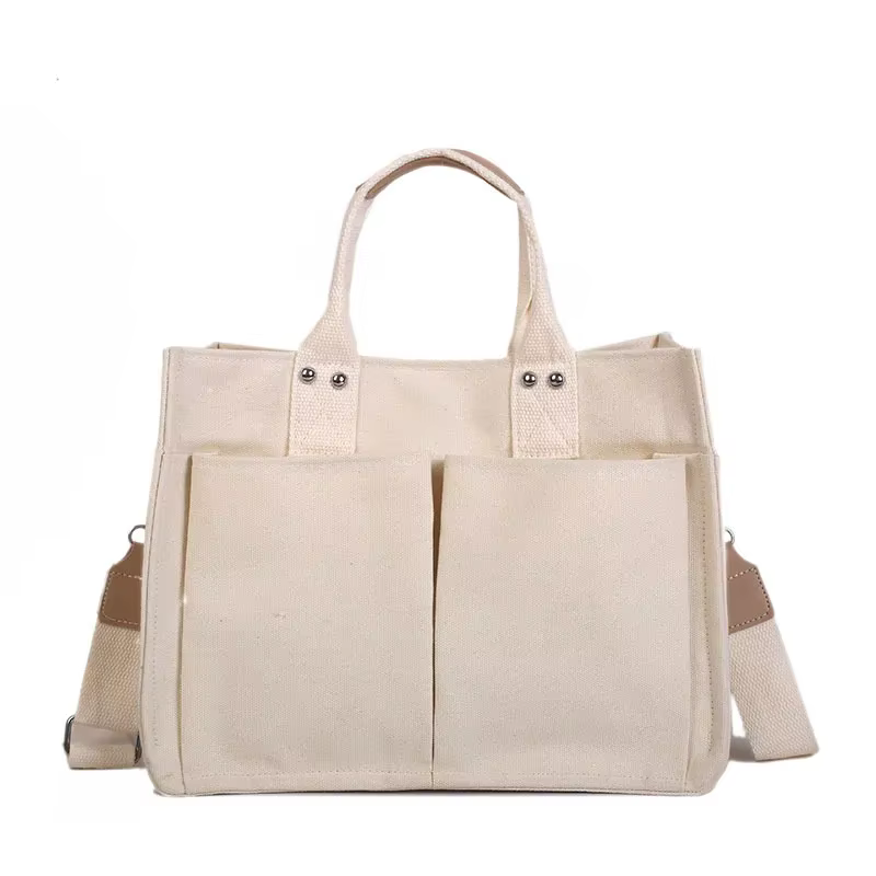 Boutique De FGG Sacs à main élégants en toile, grands sacs à bandoulière décontractés pour femmes av
