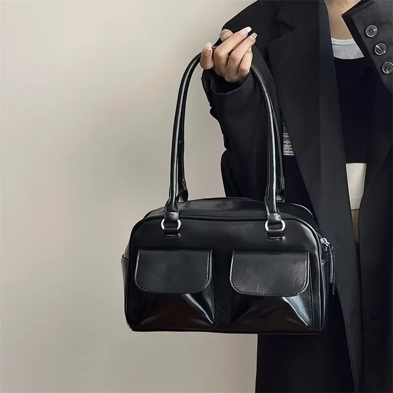 Vintage femmes affaires sacs à bandoulière Simple dames trajet sac fourre-tout en cuir Pu femme sous