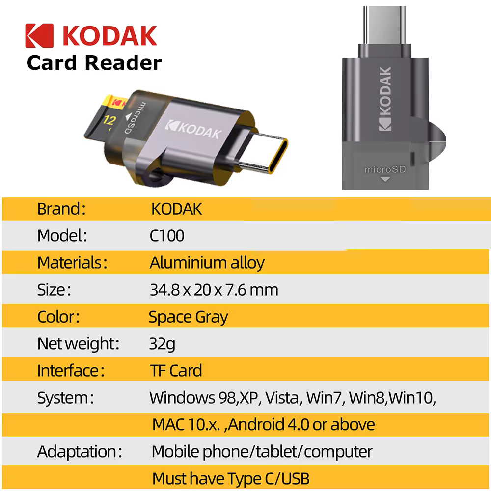 Kodak carte Micro SD haute Endurance pour Dash Cam carte mémoire FAT32 128/256GB 100 mo/s cartes Mic