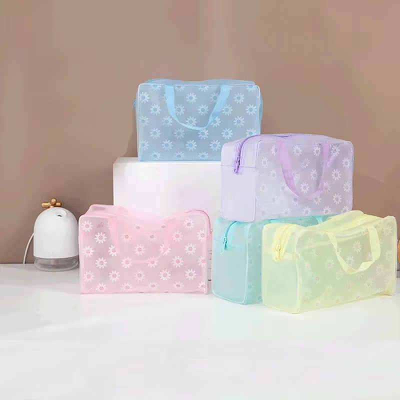 Trousse de toilette transparente en PVC pour femme, trousse de maquillage, sac de rangement pour le 