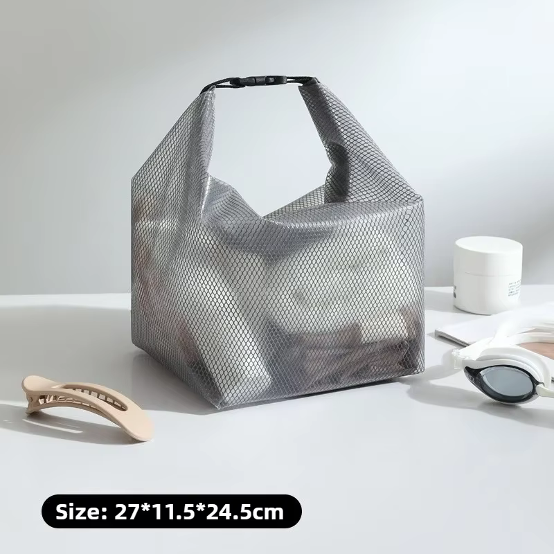 Trousse de maquillage étanche avec garniture en cuir PU, organisateur de toilette de voyage transpar