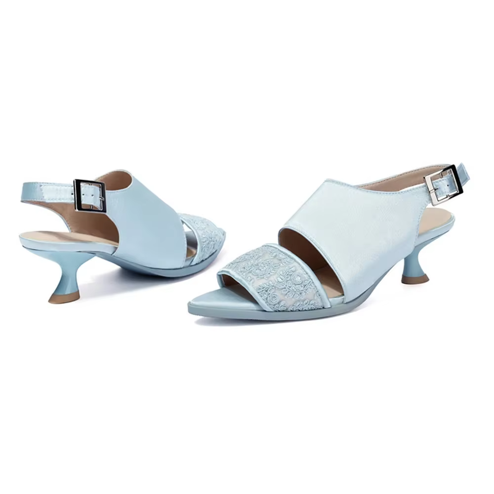Sandalias De Mujer 2025 nouveau Style Sexy mode sandales femmes chaton talon Peep toe blanc rose dam