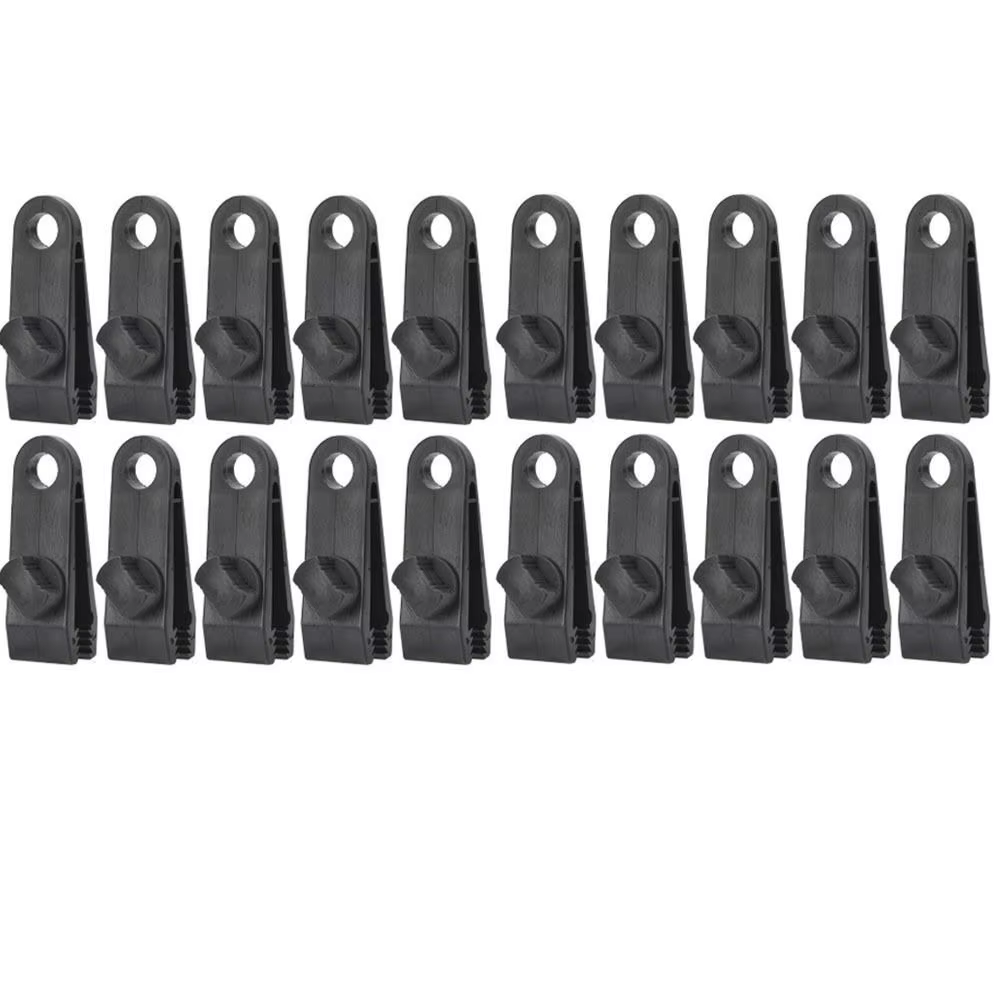 20 clips de fixation robustes en PP pour bâche, portables, résistants au vent, pour tentes, auvents 
