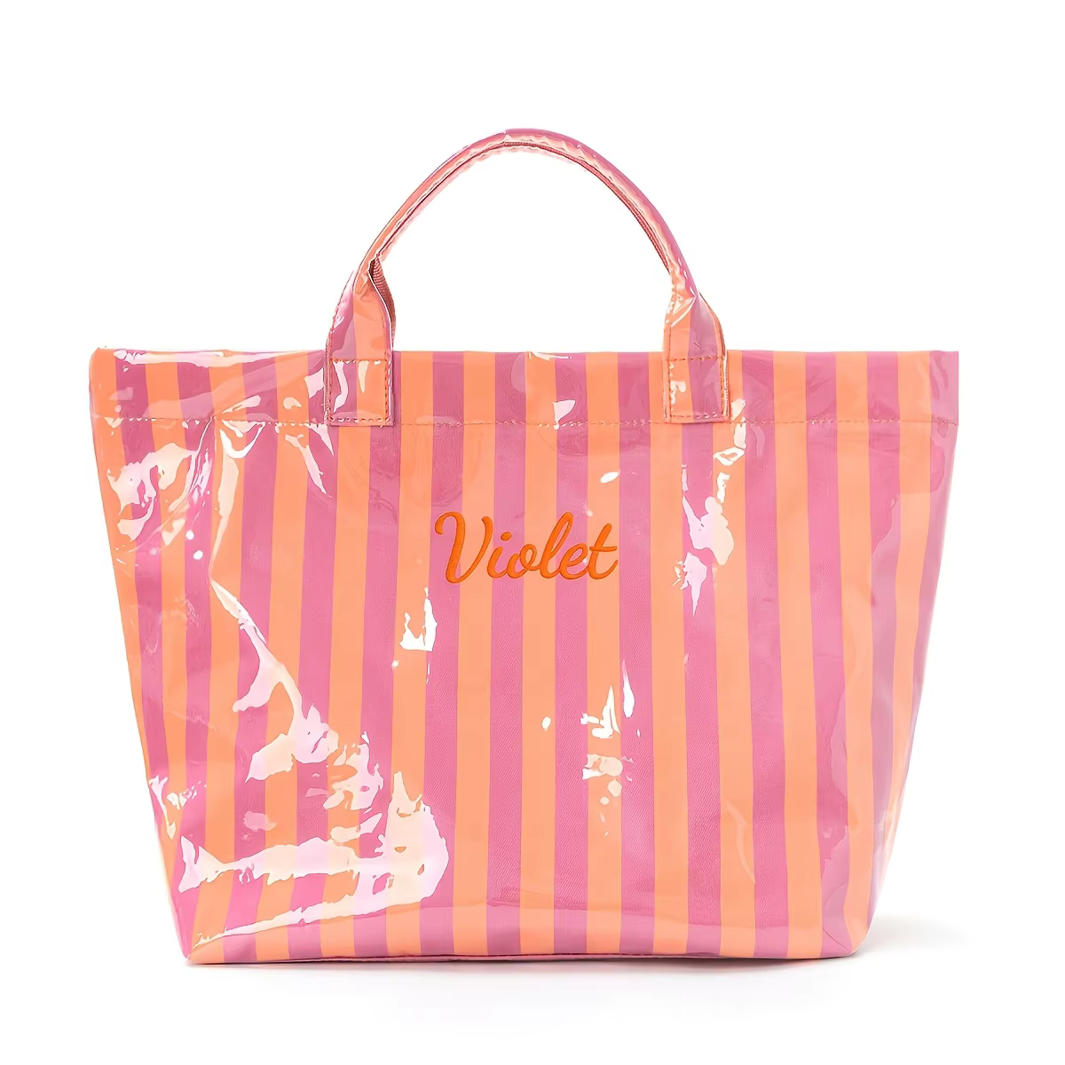 Sac fourre-tout rayé tendance pour femme, broderie personnalisée du nom, grande capacité, sac de pla