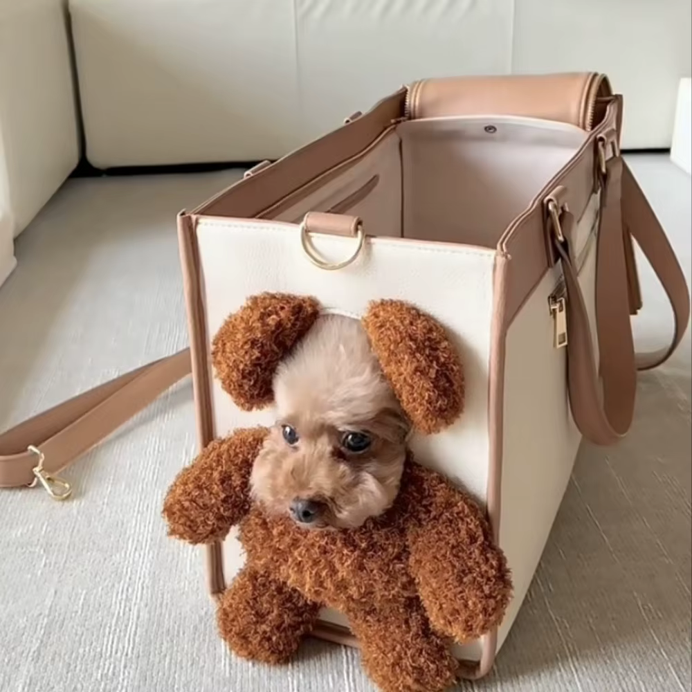 Sac de transport pour chien mignon, sac à bandoulière de grande capacité pour chat en peluche ours, 