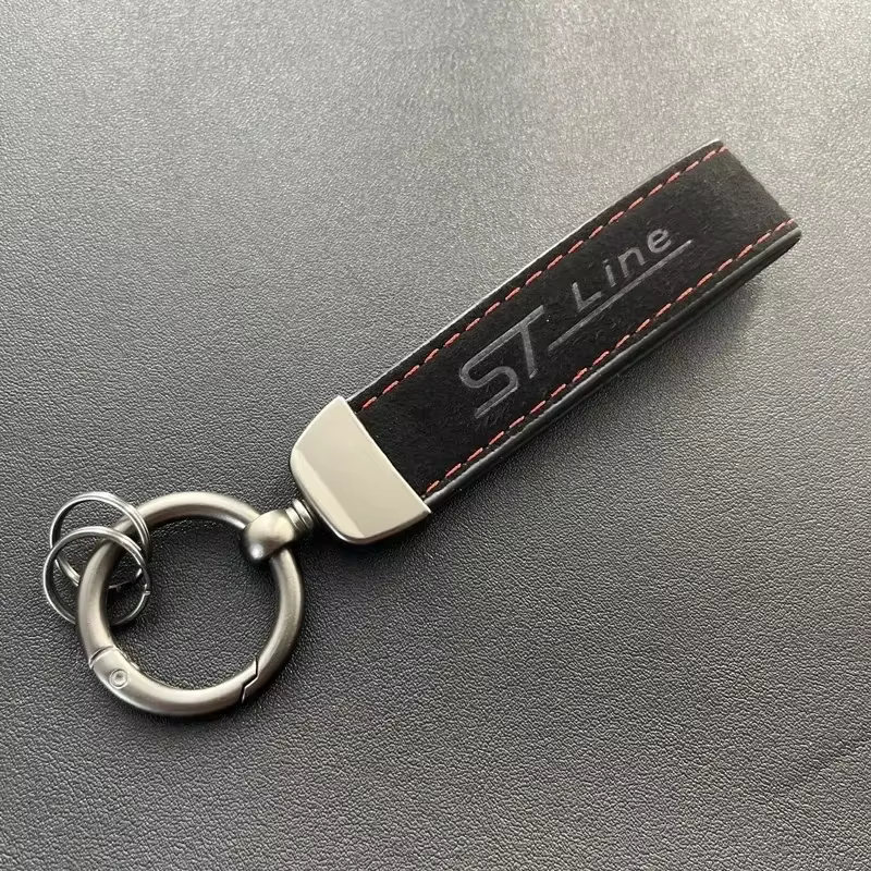Porte-clés de luxe en cuir suédé, anneaux pour Ford ST LINE Fiesta Focus x 2 3 KUGA Mondeo Ecosport