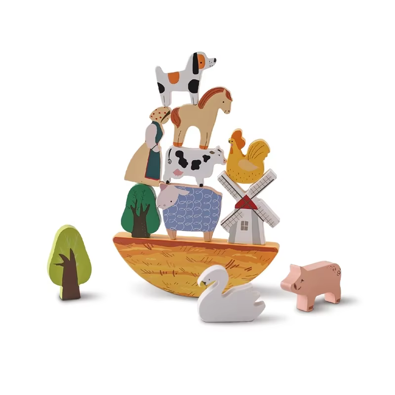 Jouets sensoriels Montessori, jouets à empiler pour bébés, maisons fores, réplique de blocs de forêt
