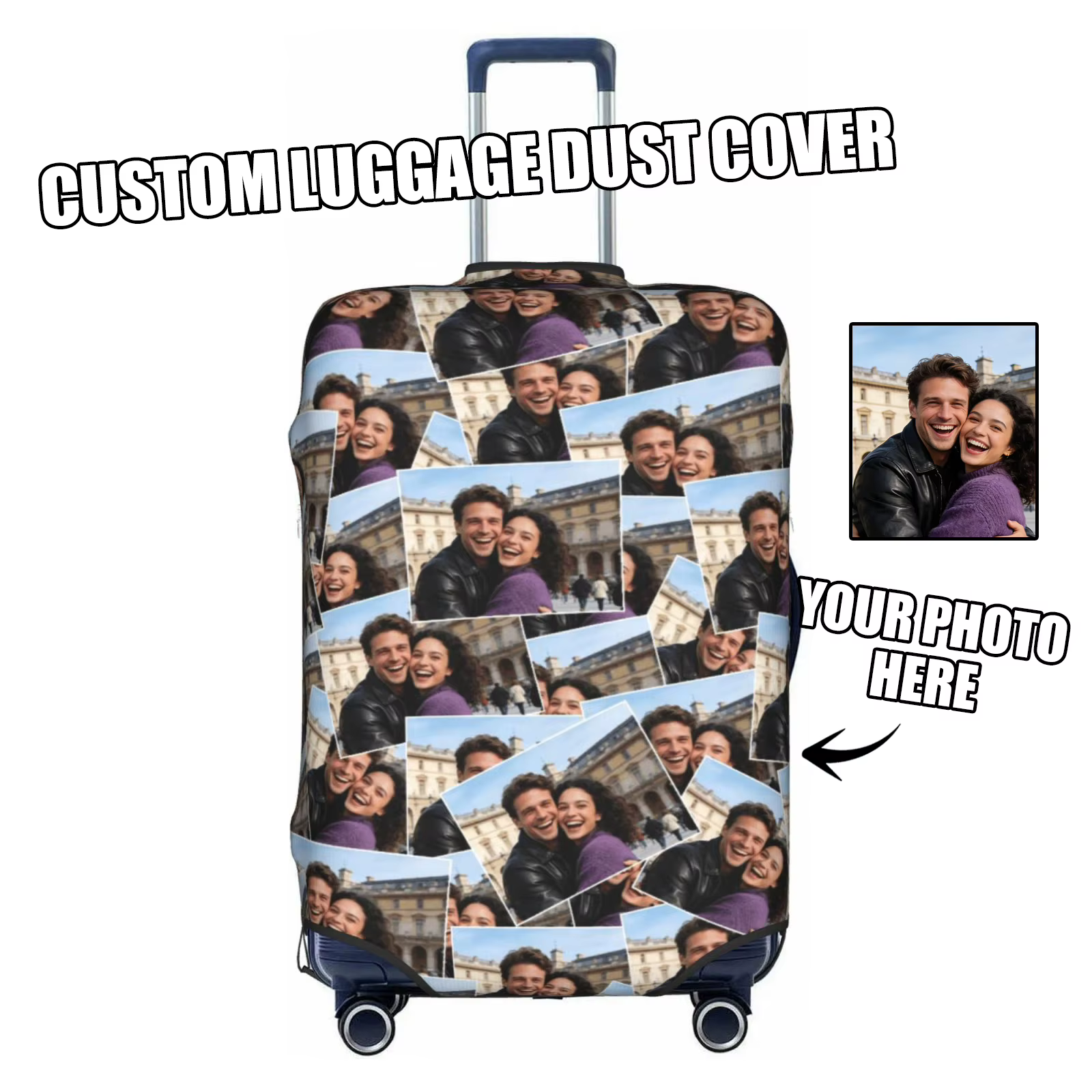 Housse de bagage personnalisée avec logo, élastique, votre design ici, housses de protection pour va