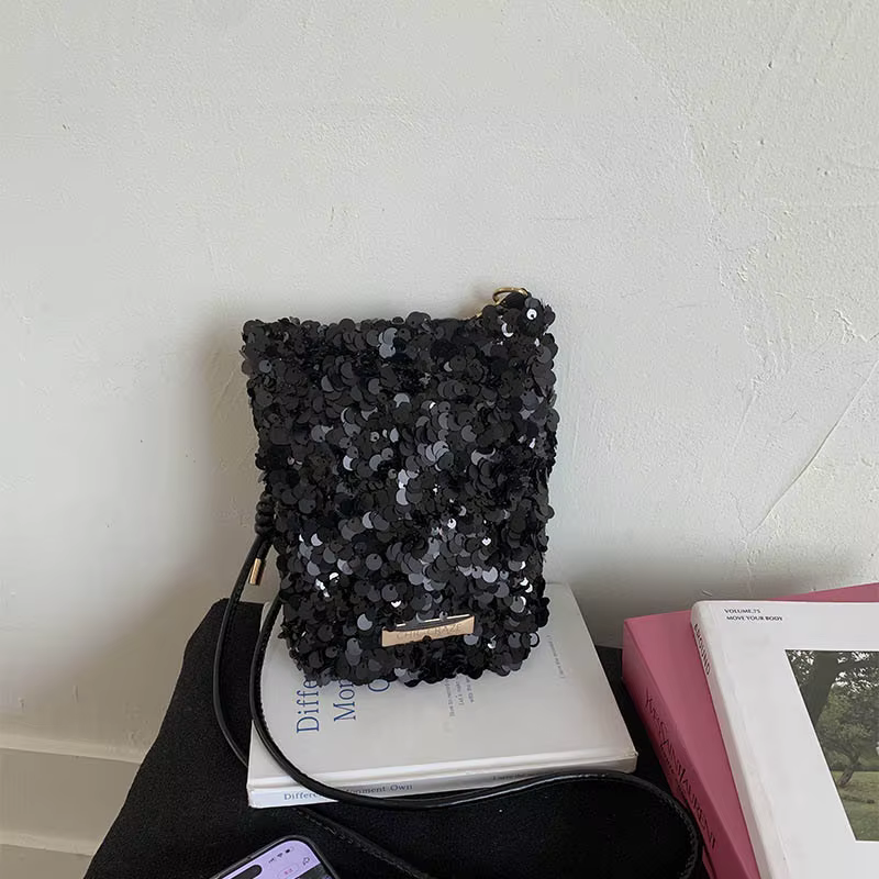 Mini Sacs à Bandoulière à Paillettes pour Femmes 2026 – Nouveaux Sacs de Soirée Designer Bling Bling
