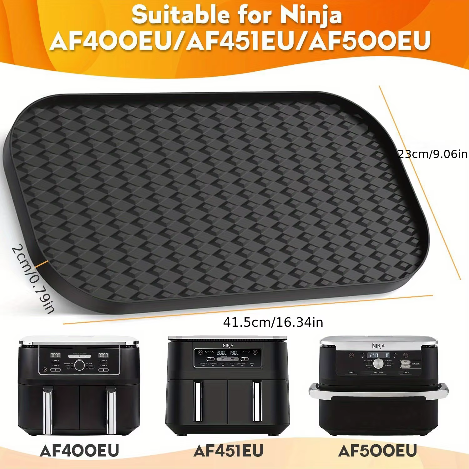 1PCS Tapis en silicone pour friteuse à air, étagère de rangement, pour Ninja 9.5L/10QT AF400 AF451 D