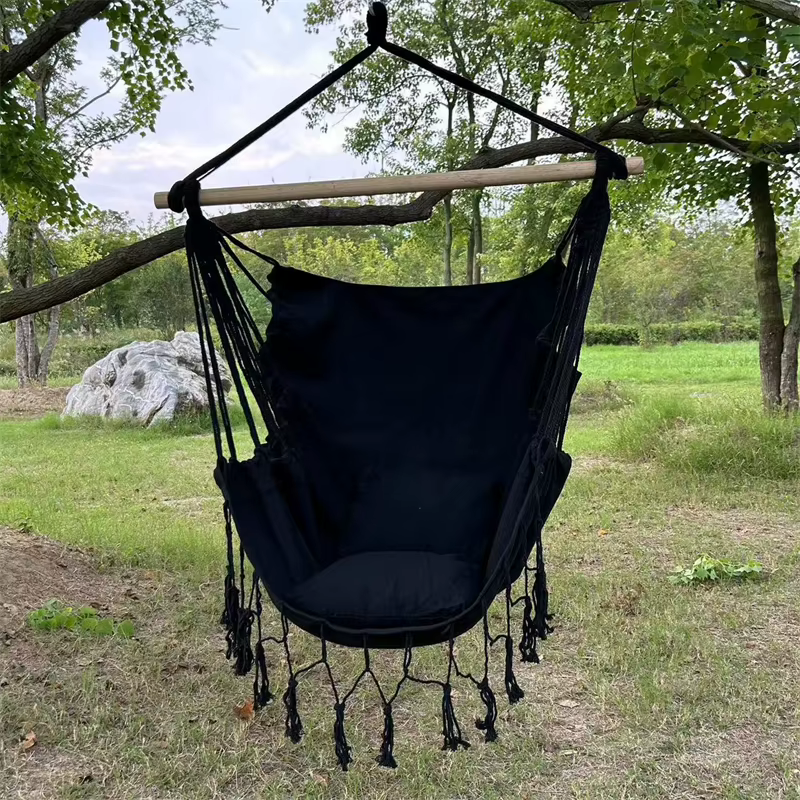Chaise hamac en macramé avec poche pour un confort supérieur, balançoire en ULde confrontation, gran