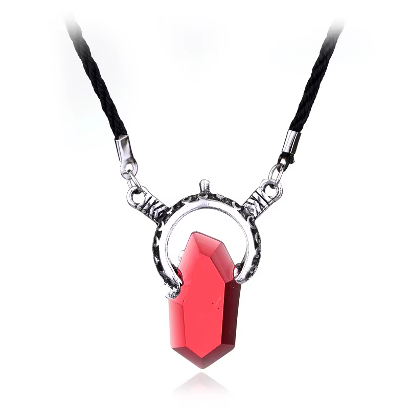 DMC-Collier pendentif en cristal rouge pour hommes et femmes, SAFMaycry, SAFHunter Dante, Amulette p