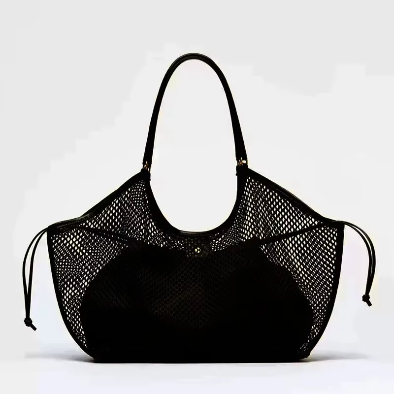 Femmes grande capacité maille plage voyage sac à bandoulière décontracté Shopper fourre-tout plage j