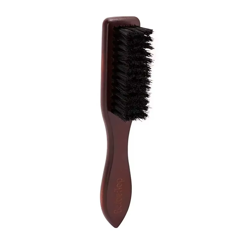 Coiffure manche en bois brosse de nettoyage en poils de sanglier brosse de nettoyage de barbe douce 