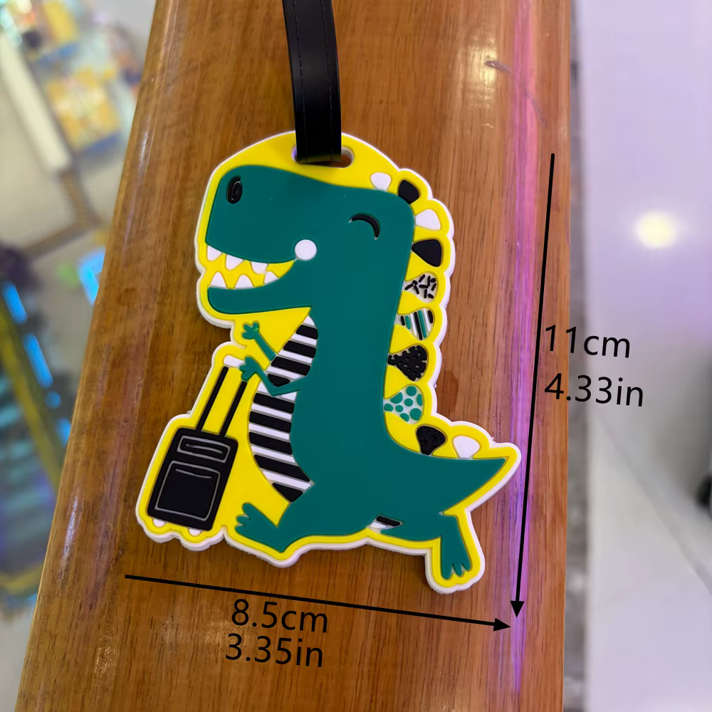 Pendentif d'étiquette de bagage motif animal mignon Corgi, accessoire dinosaure pour sacs, pendentif