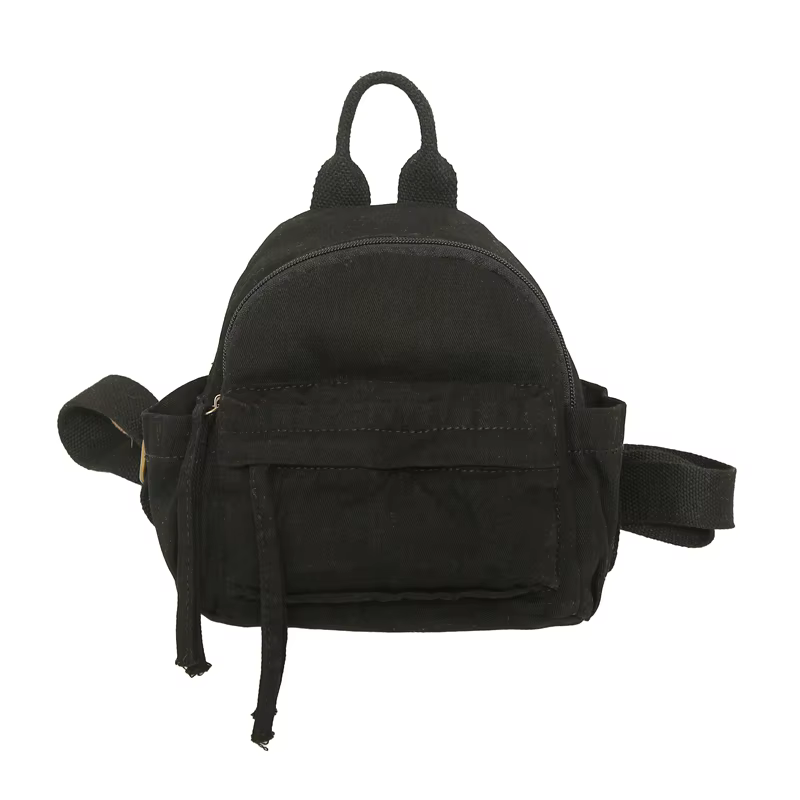 Mini sacs à dos en toile 100% coton pour femmes, sacs décontractés simples de petite taille, sac à d
