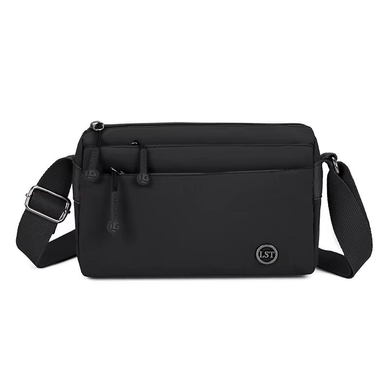 Sac à bandoulière décontracté et élégant, minimaliste, grande capacité, multi-zippé, léger, imperméa