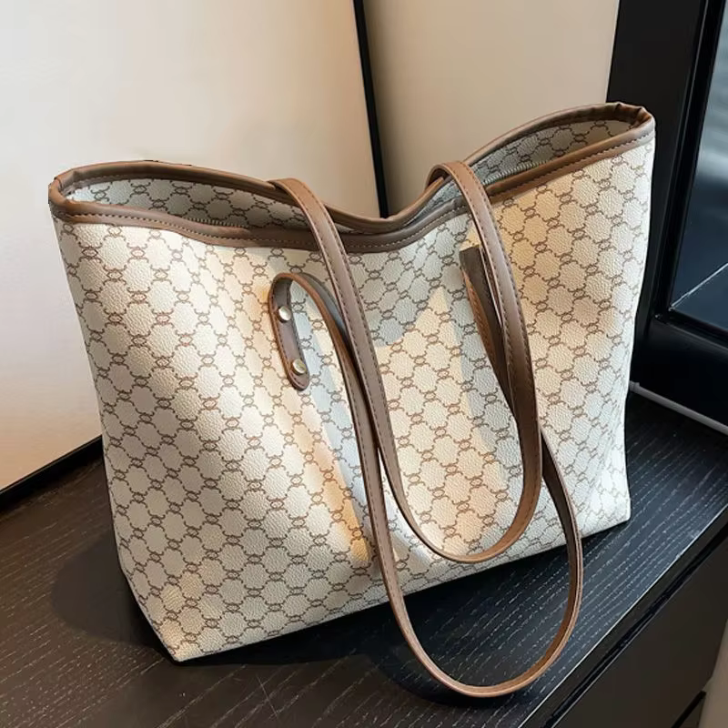 Sac à bandoulière de grande capacité pour femmes, sac à main en cuir PU pour les déplacements quotid