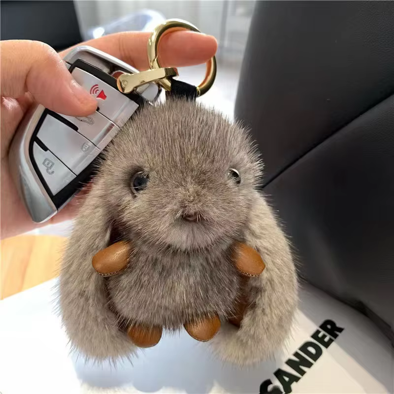 Porte-clés lapin en peluche pour femmes, accessoires de sac, joli jeu mignon, poupée de lapin, fourr