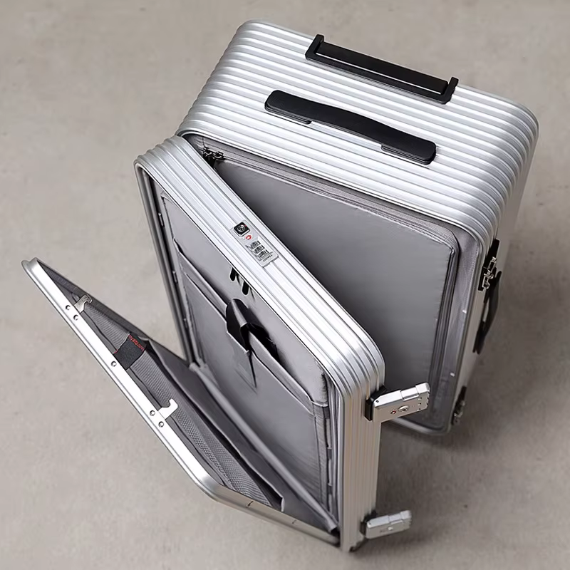 KLQDZMS 20 "24" 26 "28 pouces valise pour hommes tout en aluminium magnésium alliage boîte d'embarqu