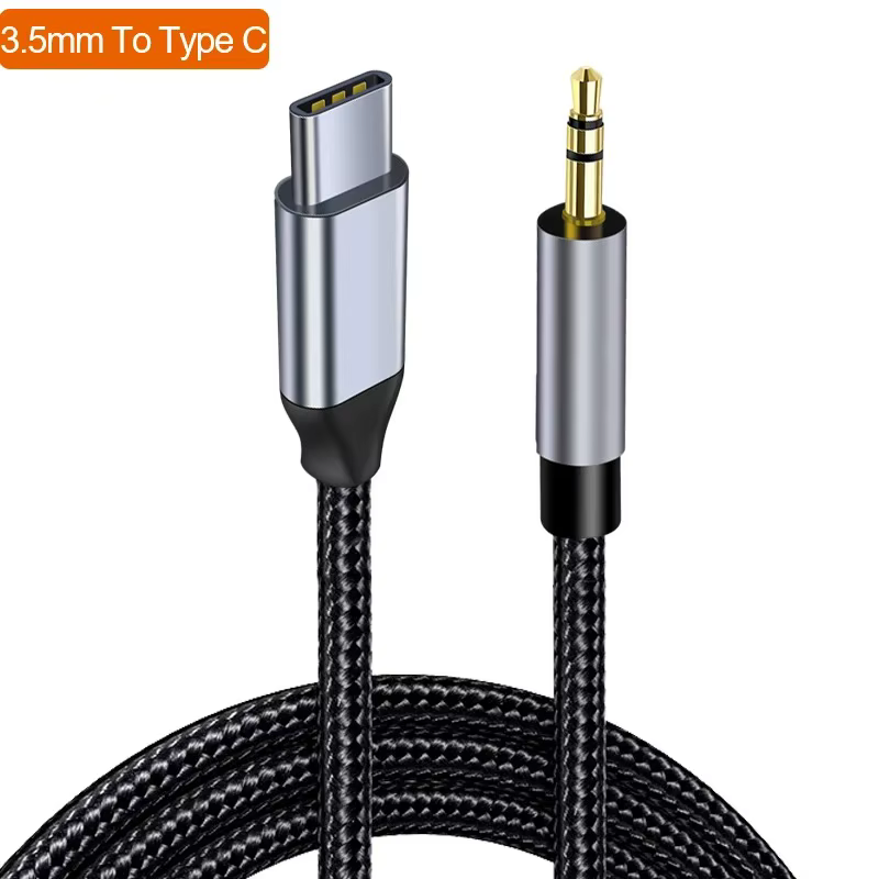 Câble audio AUX Type-C USB C vers prise jack 3,5 mm, cordon AUX, adaptateur pour haut-parleur de voi