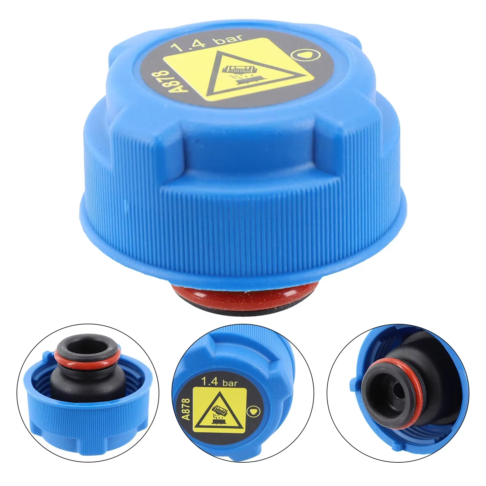 Couvercle de bouchon de réservoir d'eau d'expansion de radiateur de voiture, accessoires bleus pour