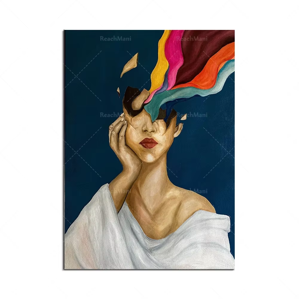 Corps de femme-grande peinture à l'huile originale-femme de New York, Portrait de puissance de femme