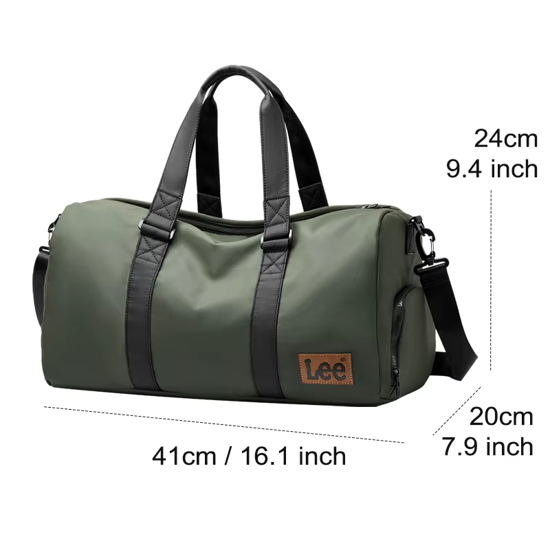 LEE – sac polochon de voyage en cuir imperméable de haute qualité, compartiment à chaussures sec et 