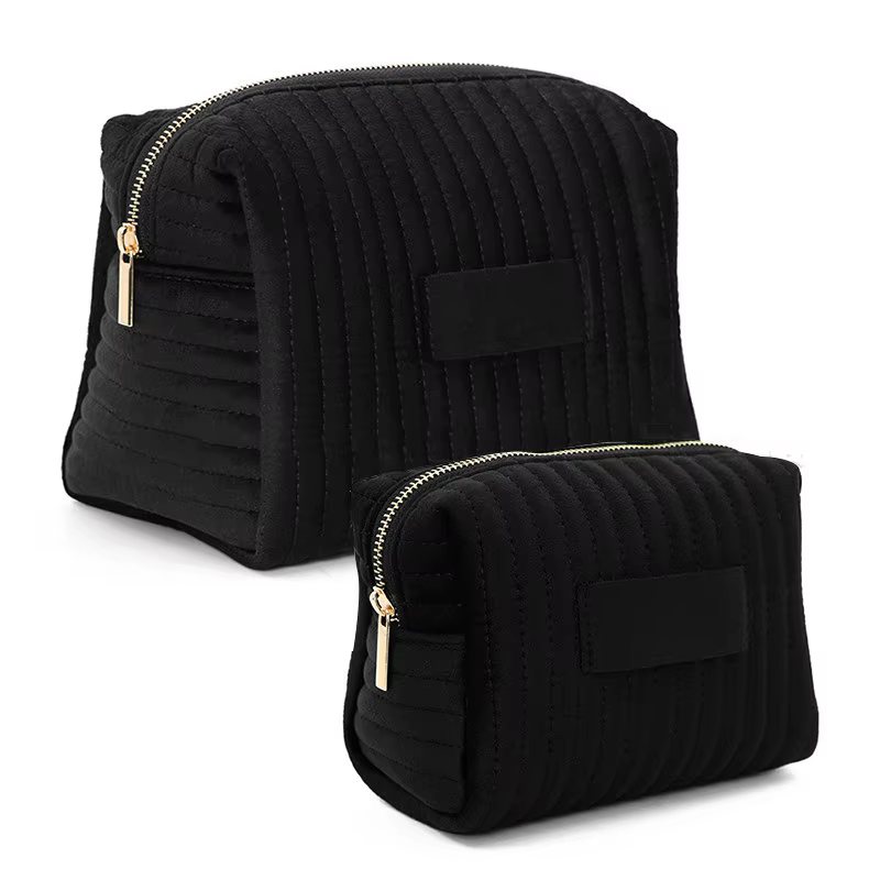 Trousse de maquillage avec nom personnalisé, organisateur de voyage en velours de qualité supérieure