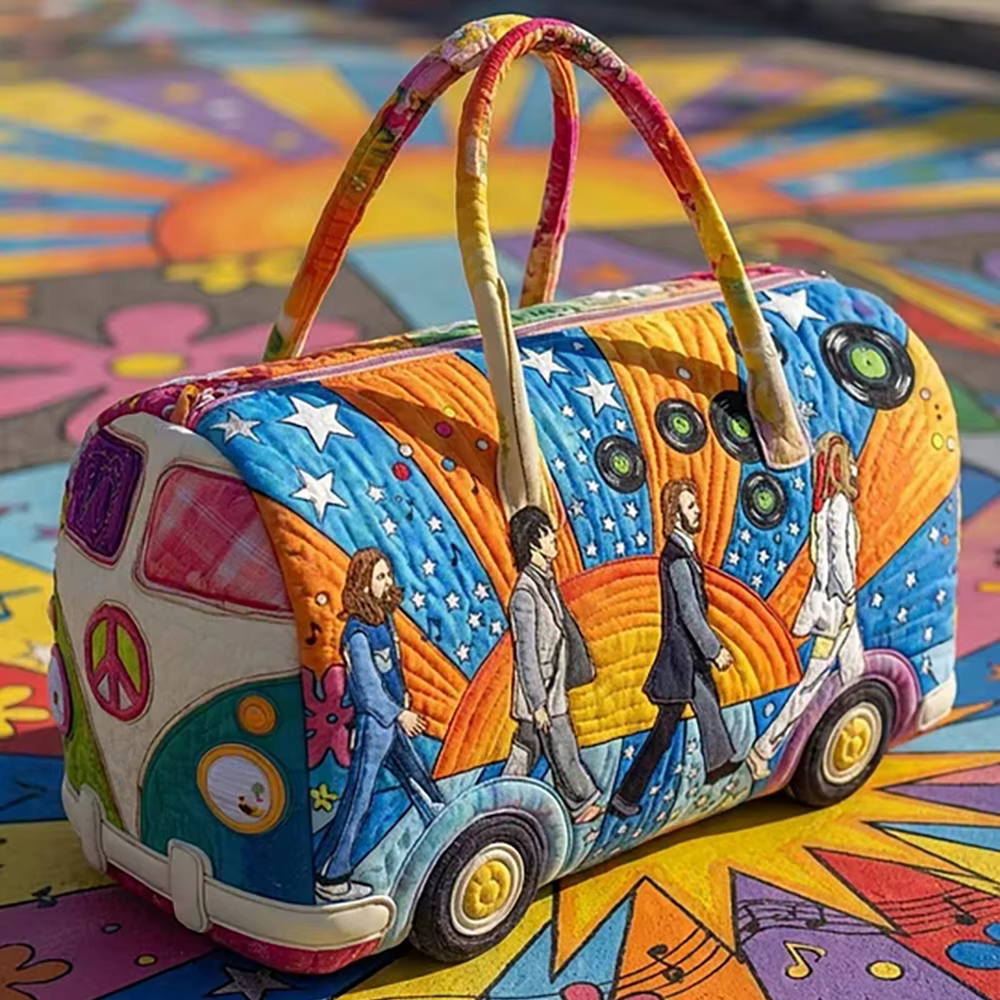 Sac de voyage matelassé vintage style hippie pour femme et homme, sac de week-end, sac à main de voy