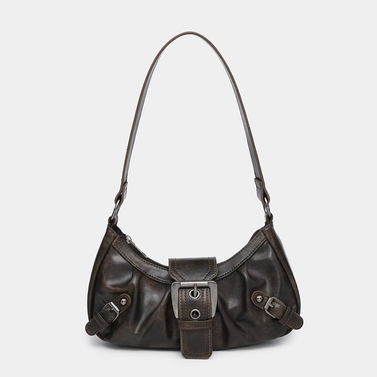 Sac à Main Vintage à Rivets en Cuir pour Femme, Petit Sacoche de Styliste, Y2K