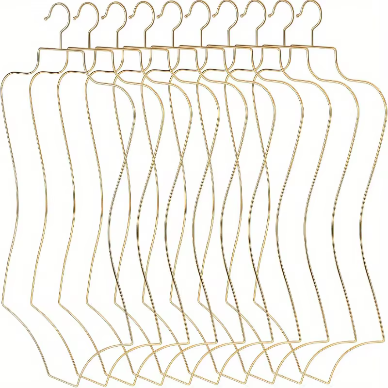 Cintres de lingerie en métal doré 10 pièces – Présentoirs robustes pour maillots de bain et bikini, 
