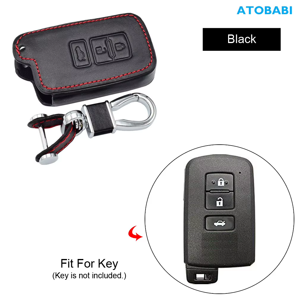 Housse de protection pour clé de voiture en cuir, pour Toyota Camry 2016 2017 RAV4 Highlander Land C
