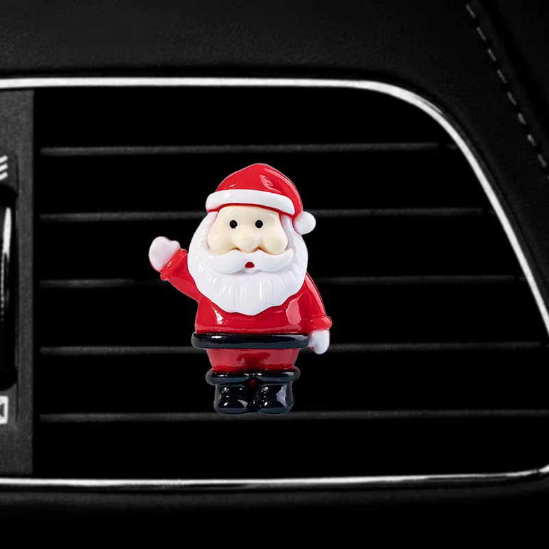 Clip de désodorisant de voiture de noël avec motif de père noël et d'arbre, Clip de parfum de ventil