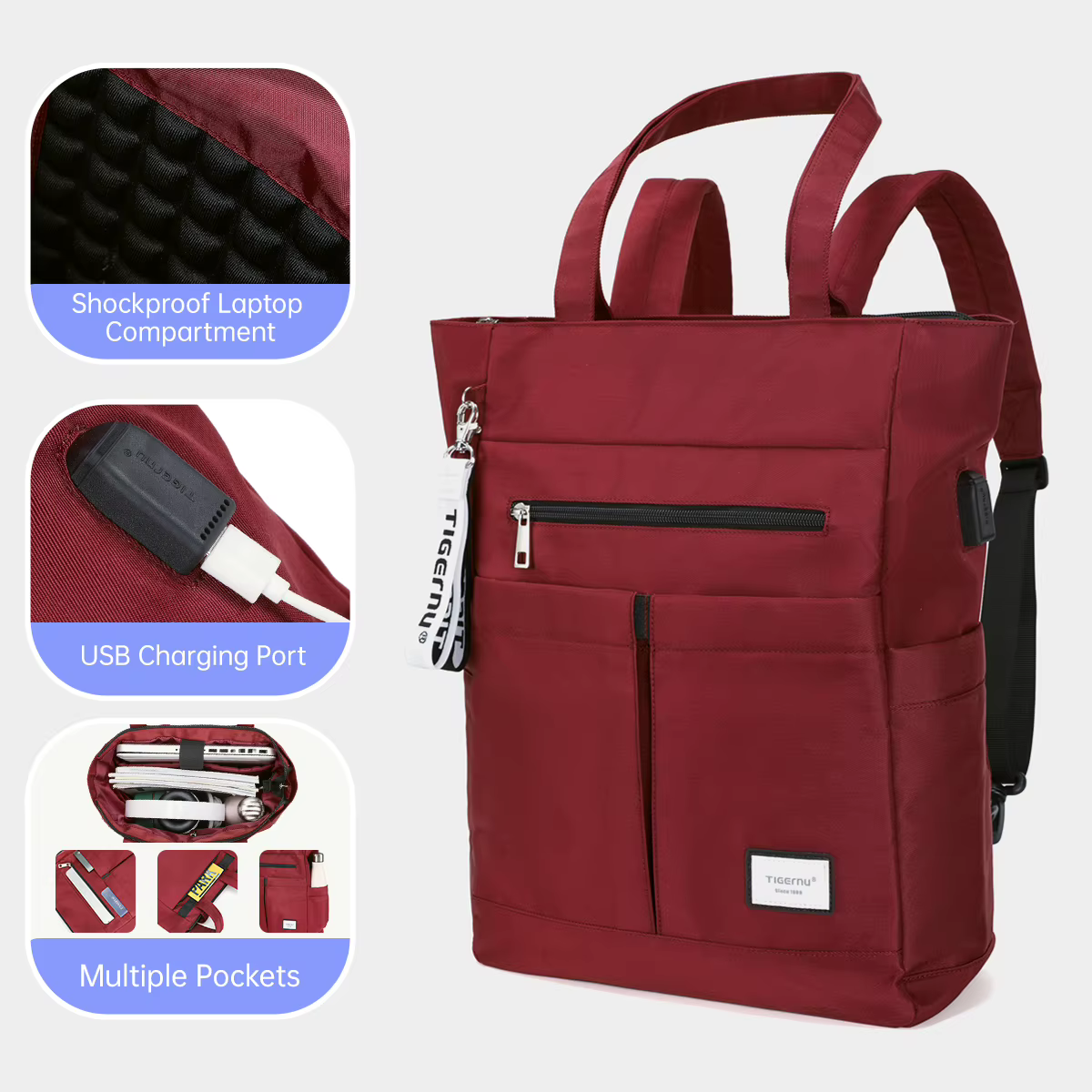 Tigernu sacs à dos pour femmes 14 15.6 pouces sac à dos pour ordinateur portable femme sac femmes sa