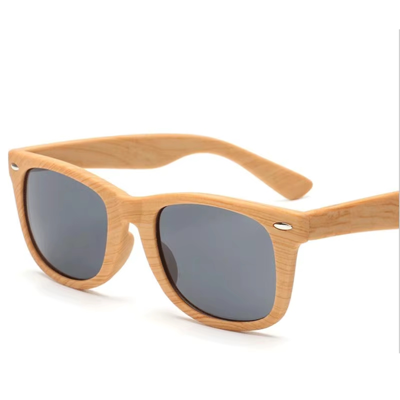 Lunettes de soleil rétro en bambou pour hommes et femmes, marque de styliste, carrées en bois, Faux 