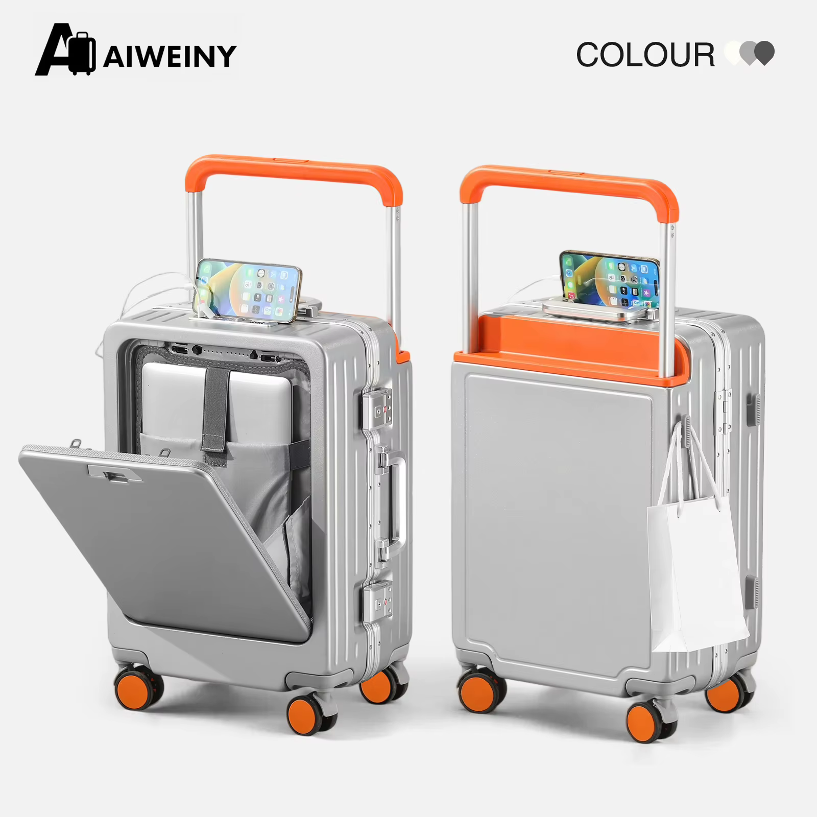 AIWEINY Bagage à cadre en aluminium – Résistance à la pression de qualité militaire, doublure sûre p