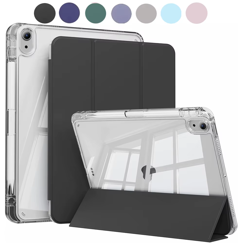 Coque pour iPad 5 6 7 8 9 10 11 Air 1 2 3 4 5 6 7 Mini 6 7 PC, coque arrière transparente mate en ac