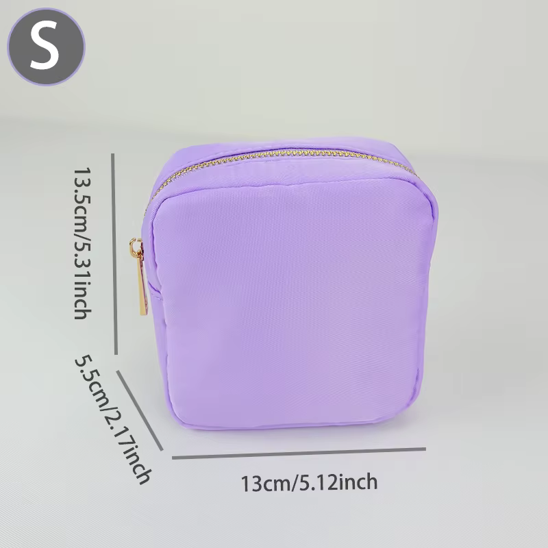 Trousse de maquillage imperméable en nylon série Purple - Trousse de toilette de voyage DIY pour fem
