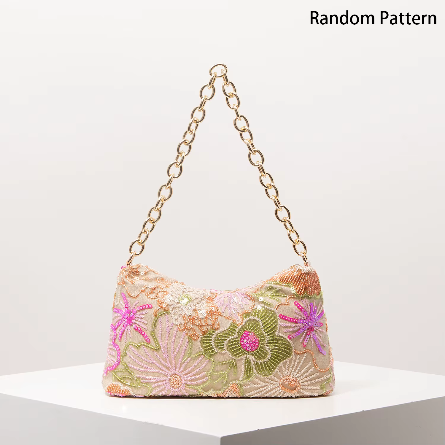 Sac à bandoulière, Sac à paillettes, Motif floral, Sac brodé, Soirée de gala, Tenues de soirée, Sac 