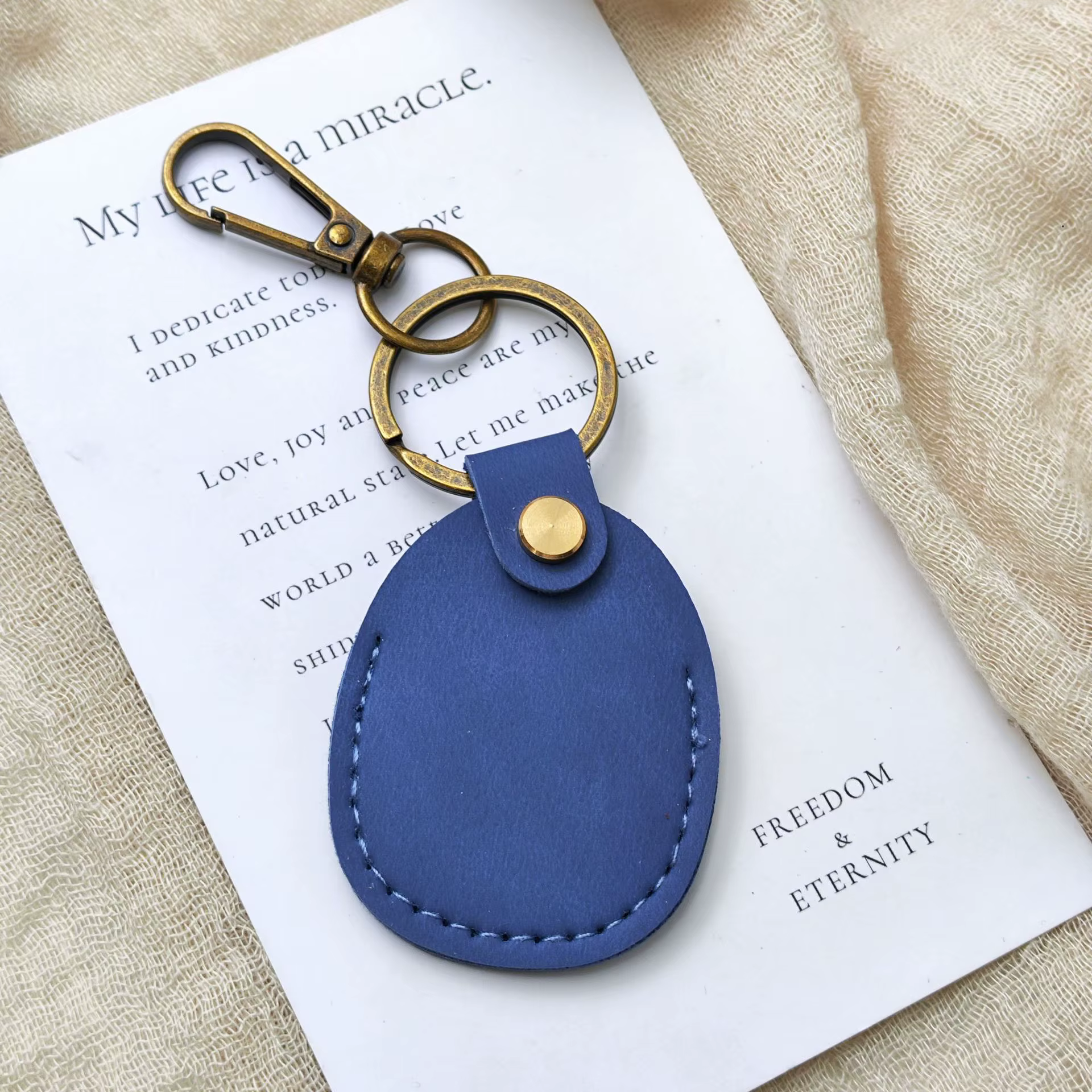 Étui en cuir pour cartes d'accès, anti-perte, anti-chute, accessoires porte-clés, porte-clés en cuir