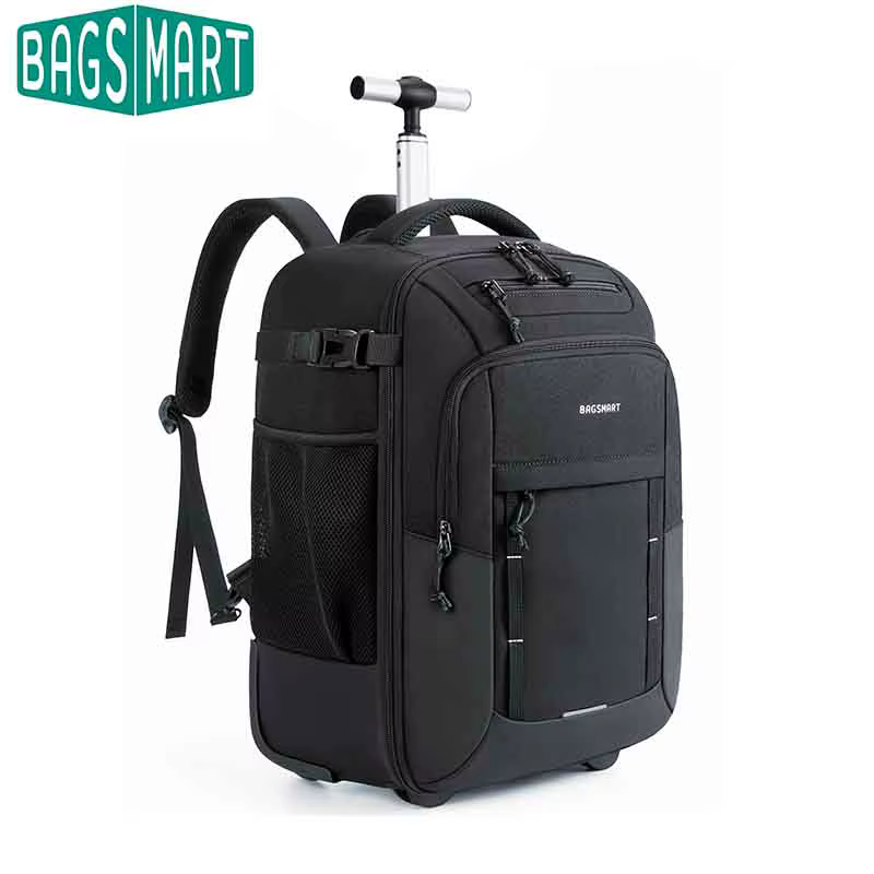 BAGSMART Sac à dos roulant pour ordinateur portable 17 pouces résistant à l'eau grande capacité 40L