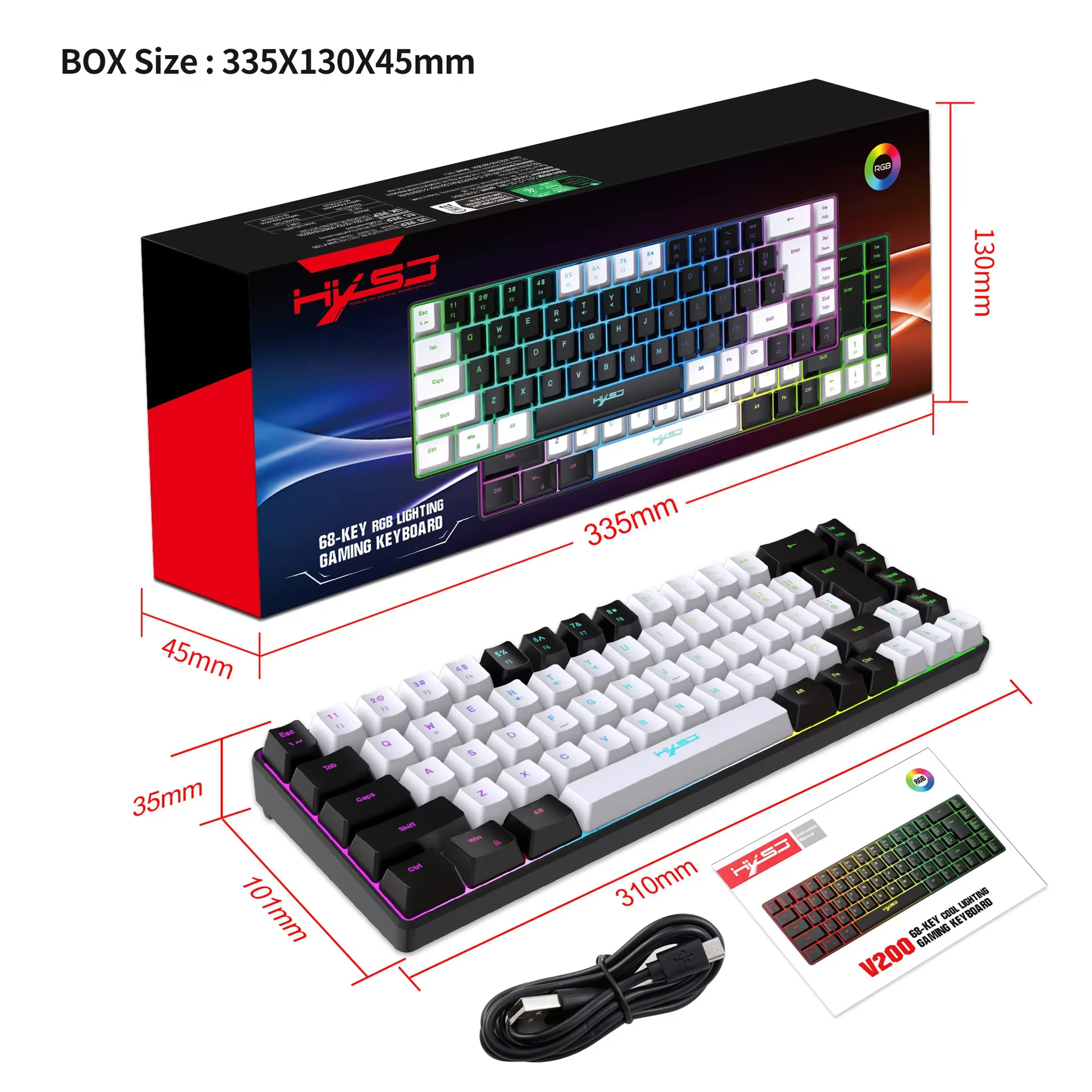 Kit Clavier et Souris Gamer Rétroéclairé Blanc – Offre Combo Clavier Souris Filaire pour Ordinateur,