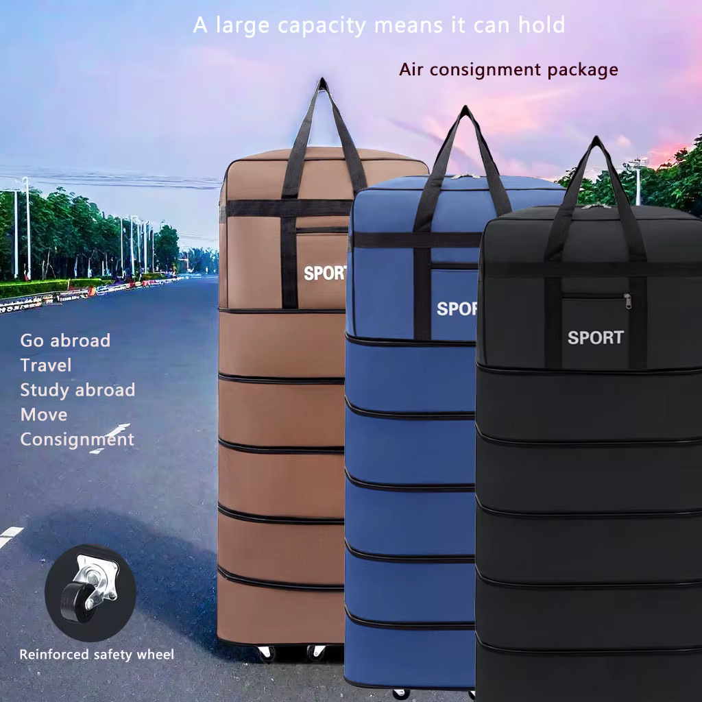 Sac de Voyage Pliable Polyvalent à 5 Couches avec Roues, Bagage Imperméable et Durable de Grande Cap