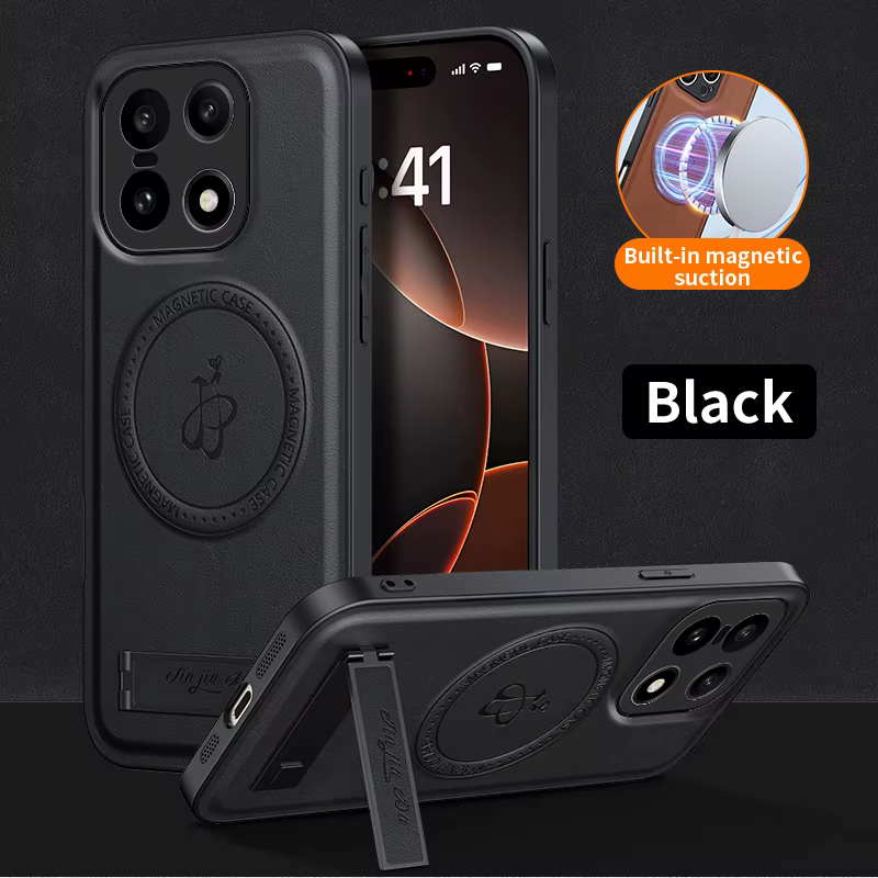 Coque de téléphone en cuir magnétique souple avec protection intégrale de l'objectif et chargement s