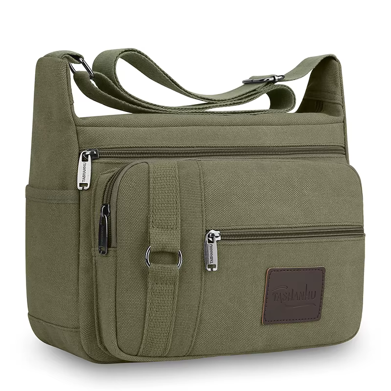 Sac à bandoulière en toile pour hommes – Sac messager élégant pour les voyages décontractés et l'uti