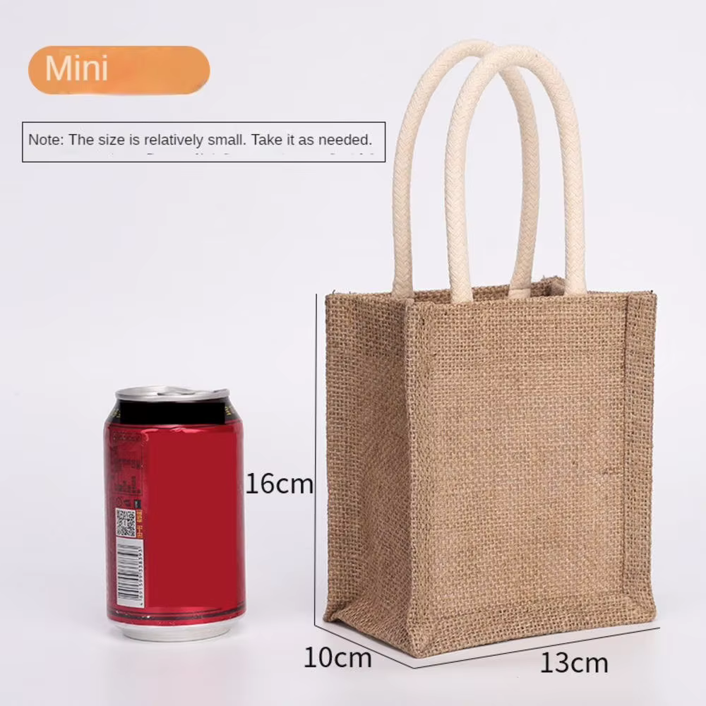 Grand sac fourre-tout en toile de jute noire, sac à provisions portable, sac fourre-tout réutilisabl