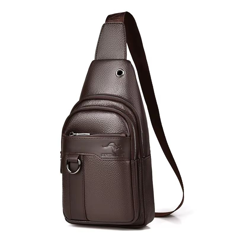 Sac Messager de Luxe pour Homme en Cuir, Sac de Poitrine Vintage, Sac Bandoulière Croisé, Sac Banane