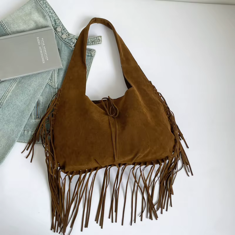 Sac à bandoulière en velours de marque supérieure, sac à main à pompon tendance demi-lune sous les b