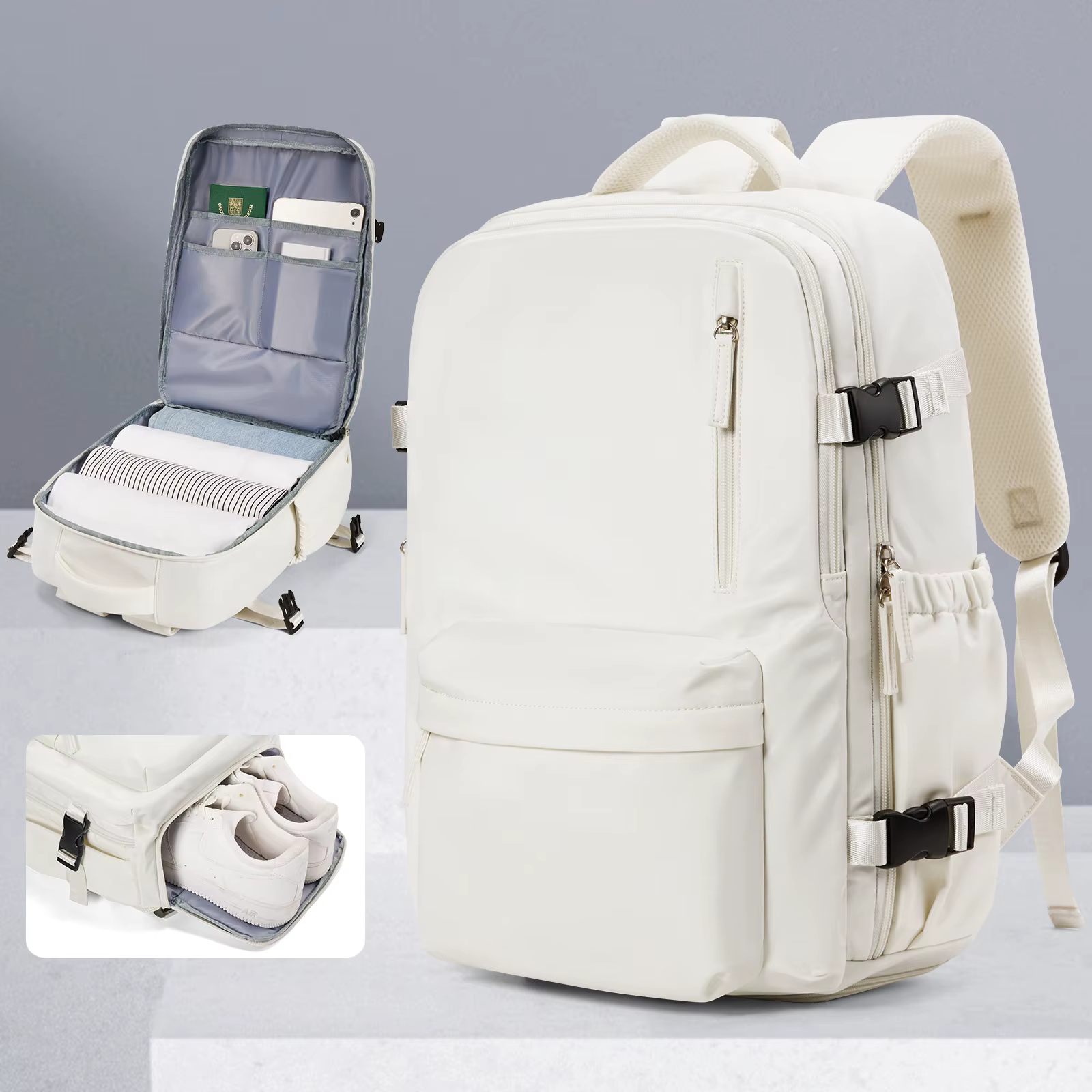 Sac à dos approuvé par avion pour femmes, sac à dos de voyage de grande capacité, bagage à main mult